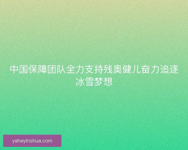 中国保障团队全力支持残奥健儿奋力追逐冰雪梦想 中国保障团队全力支持残奥健儿奋力追逐冰雪梦想