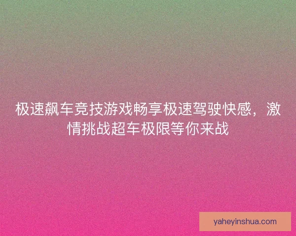 极速飙车竞技游戏畅享极速驾驶快感,激情挑战超车极限等你来战 极速飙车竞技游戏畅享极速驾驶快感,激情挑战超车极限等你来战