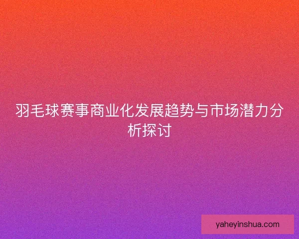 羽毛球赛事商业化发展趋势与市场潜力分析探讨